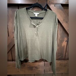 ATHLETA Green Henley Shirt